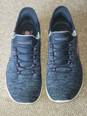 Skechers Slip-Ins Summits Casual Sneakers, Navy/Purple, Women's 6.5 Reg. Width